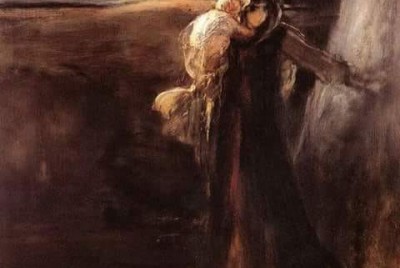 πίνακας του Νικόλαου Γύζη ''Φυγή μετά την καταστροφή''