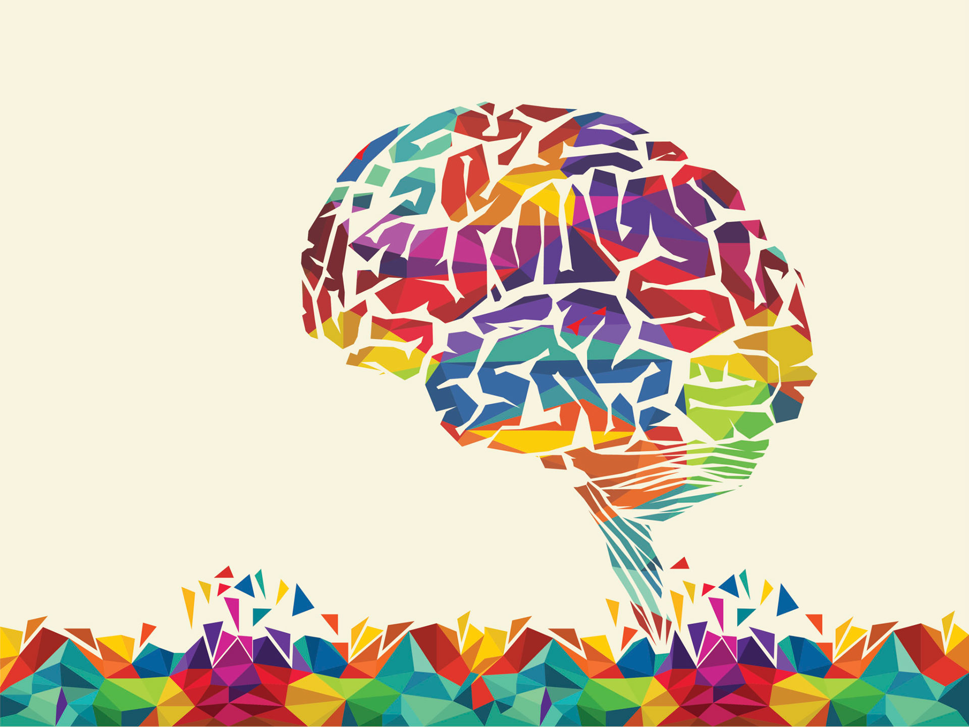γραφιστικό εγκεφάλου με χρωματιστά κομμάτια