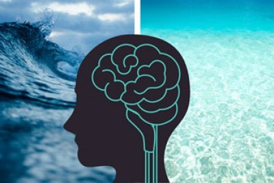 εγκέφαλος ανάμεσα σε ταραγμένη και ήρεμη θάλασσα
