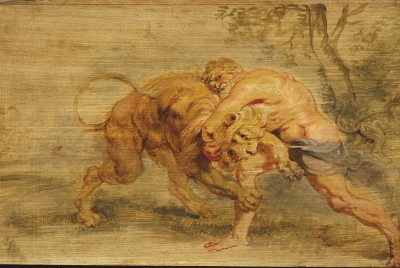Ο Ηρακλής παλεύει με το λιοντάρι της Νεμέας