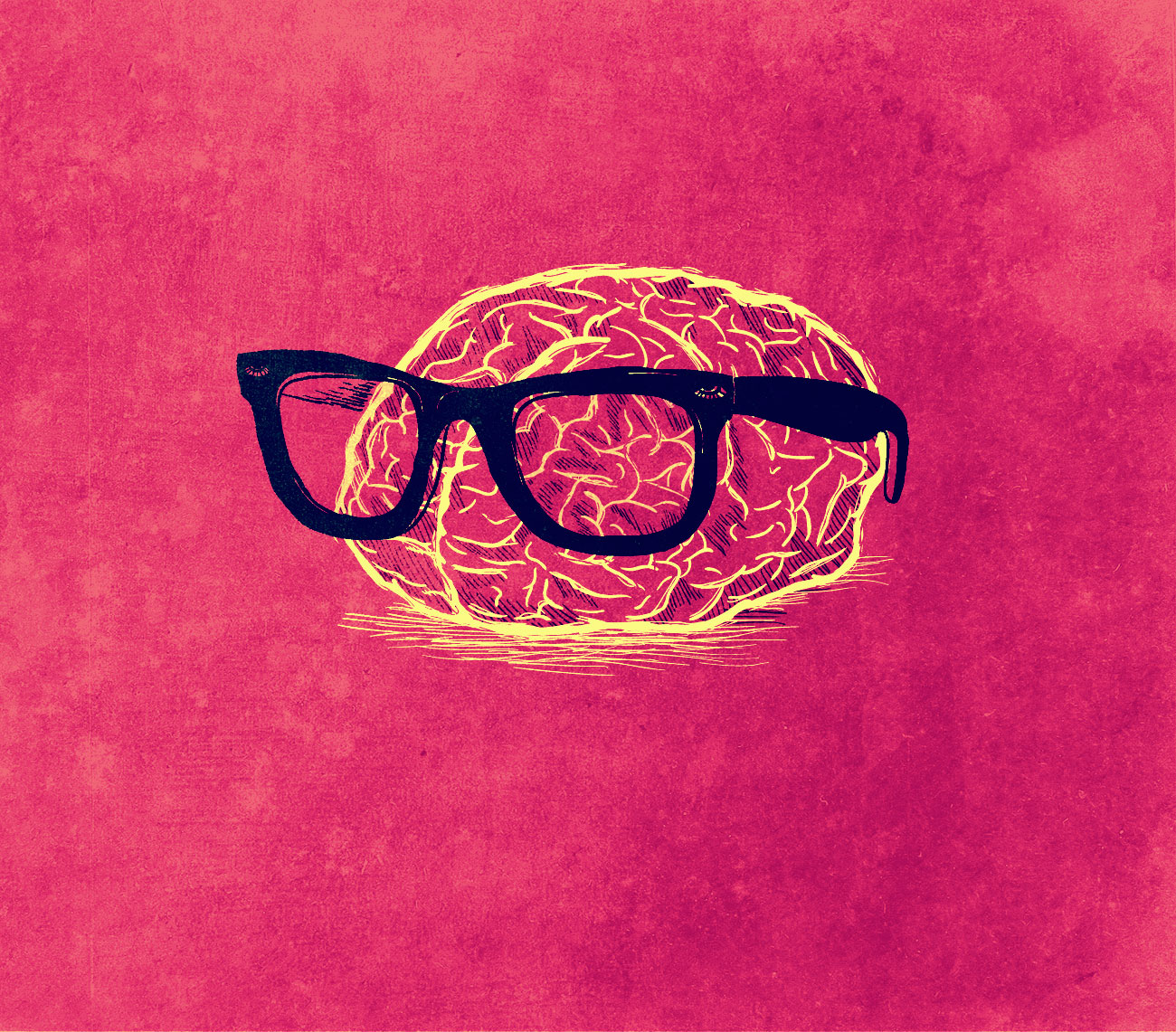 εικόνα εγκεφάλου με γυαλιά πάνω του