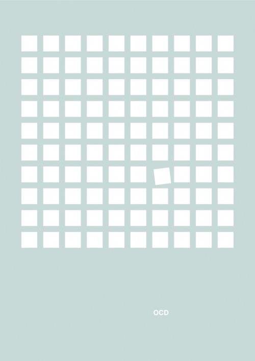 εικόνα με τετραγωνάκια στοιχισμένα σε ίση απόσταση εκτός από ένα