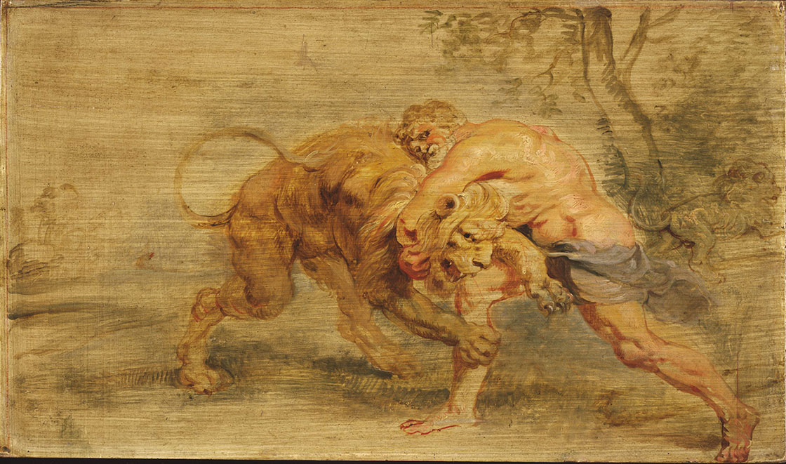 Ο Ηρακλής παλεύει με το λιοντάρι της Νεμέας